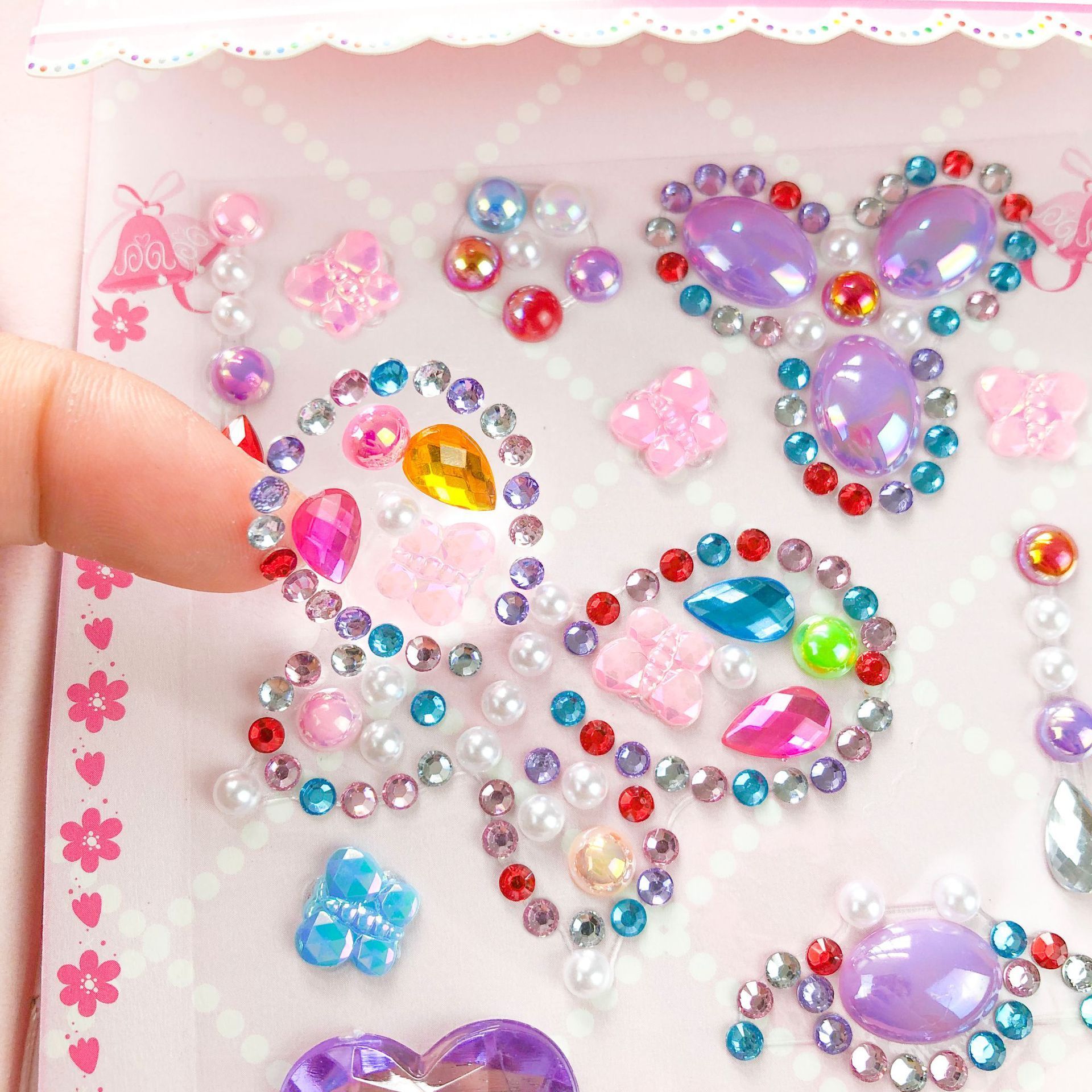 Gift for Children DIY 3d Bling Gem Customized Crystal Diamond Acrylic Sticker Rhinestone Sticker