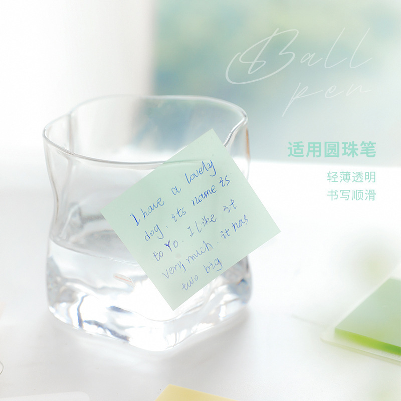 50 sheets Korean Clear Memo Pad Custom Transparent PET Sticker Sticky Notes Notepad Memo Paper for Planner