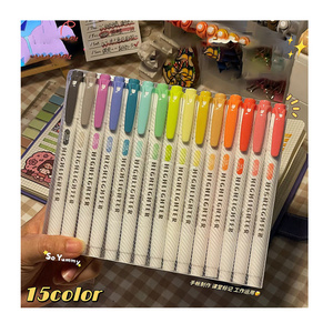 Wholesale Read to Shipping 15 Colors Dual Tip Brush Color Pens Set Fluorescent Pen Sets Art Markers for Adult kids Bookmarks