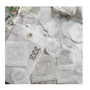 White Fantasy Series Sticker Bag Vintage Stickers Translucent DIY Stickers Decorative Sulfuric Acid Paper 30 sheets