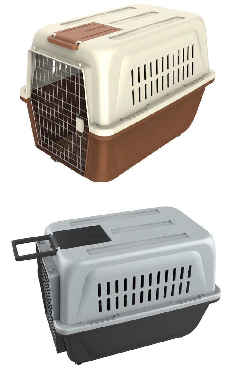 Heute Pet selling Plastic Airline Shipping Approved Dog Transport Box Pet Cages Bag Carrier And Travel products Crates Kennel