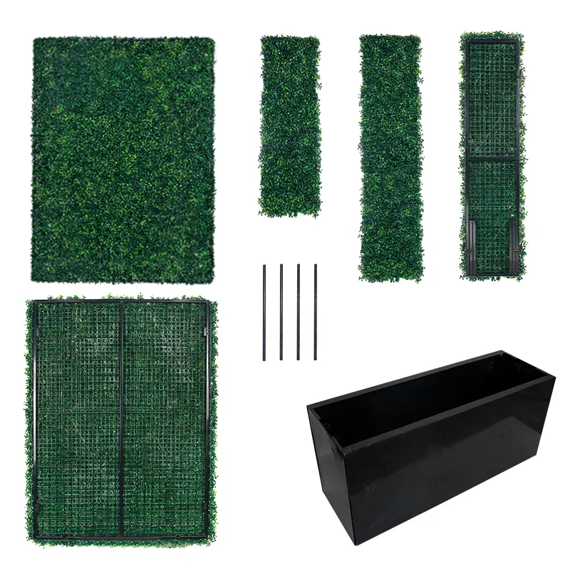 Vertical Wedding Backdrop Boxwood Topiary Hedge Greenery Leaves Artificial Grass Wall Panels