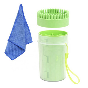 Durable ABS Pet washing Cup Cat Dog Foot Washer Cleaner Pet Paw Washer with Two Dog pet cleaning&bath Brushes