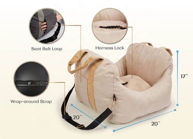 Hot Sale Car Seat Soft Pet Booster for Small Medium Dogs Puppy Travel Car Carrier Bed pet carriers & travel products