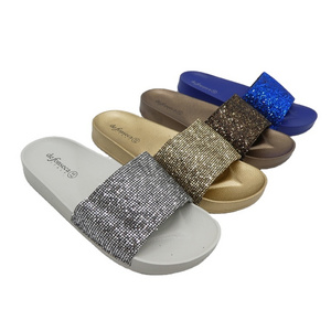 Crystal Sandals Multi Color Diamond Flat Women Slipper Slip on Shoes for Lady Beach