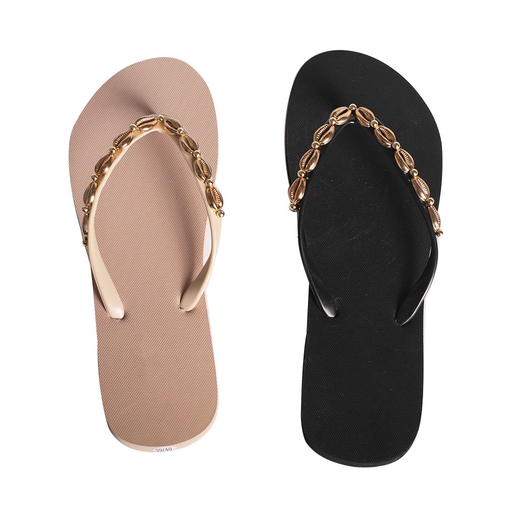 Shoes Women's Slippers Custom Color Wear Chain Flip Flops Flat Beach Shoes Female For Summer