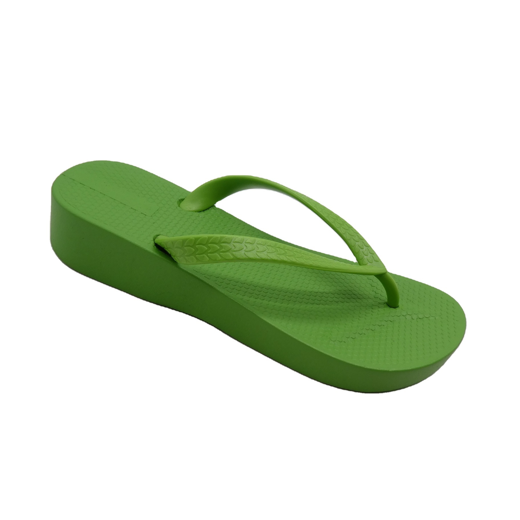 Custom Logo Print PVC Slide Bulk Women Slipper Shoes Solid Color Wedge Flip Flops Plastic Slippers