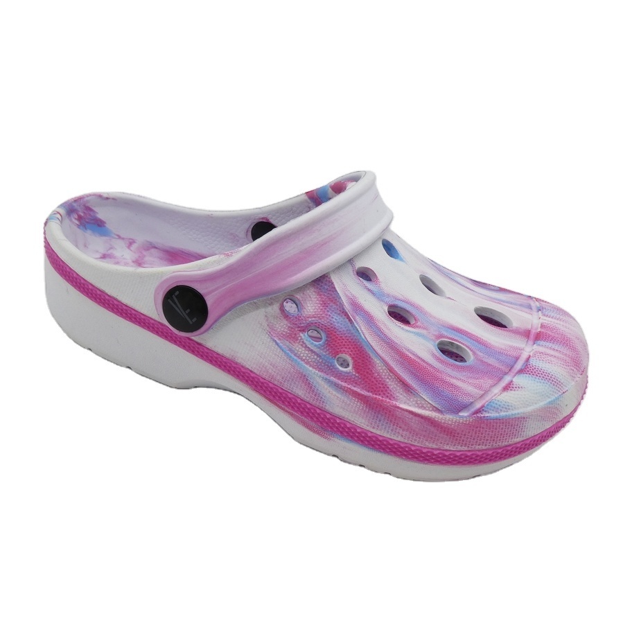 Fancy sandals summer flat fashion EVA garden clogs shoes tie dye casual beach outdoor platform clogs  women and men