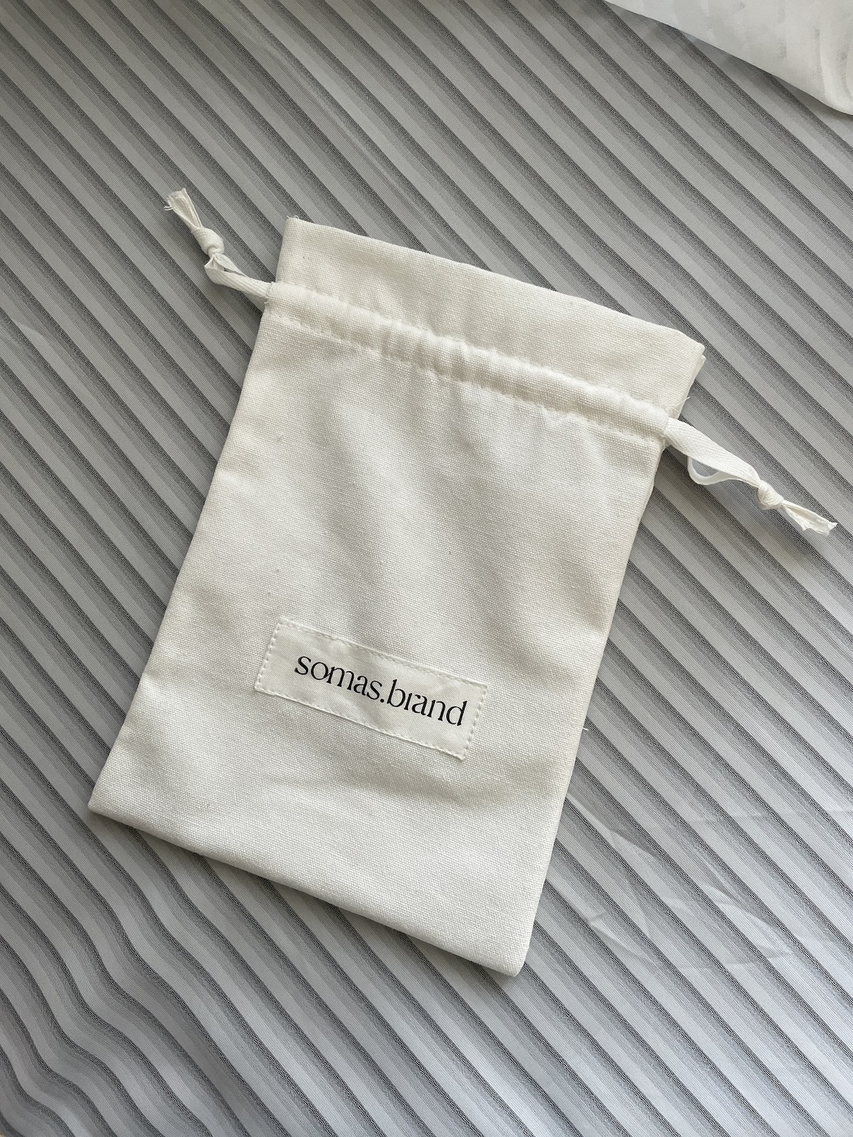 Custom Logo Printed Cotton Linen Soap Candle Pouch White Beige Drawstring Cotton Gift Dust Bag