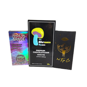 Luxury Custom Printed Design Retail Display Paper Pack Box Candy Snack Food Mushroom Chocolate Bar Packaging Boxes