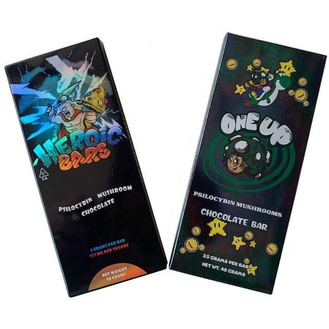 Luxury Custom Printed Design Retail Display Paper Pack Box Candy Snack Food Mushroom Chocolate Bar Packaging Boxes