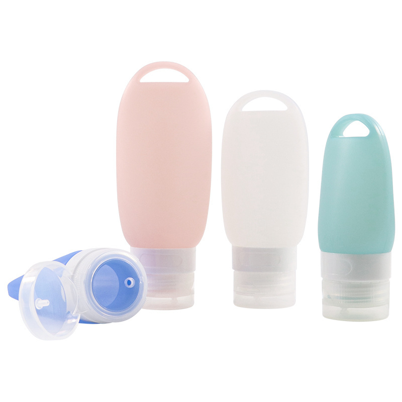 TSA approved portable hook lotion travel bottle silicone squeeze travel shampoo cosmetic silicone bottle makeup holder with hole