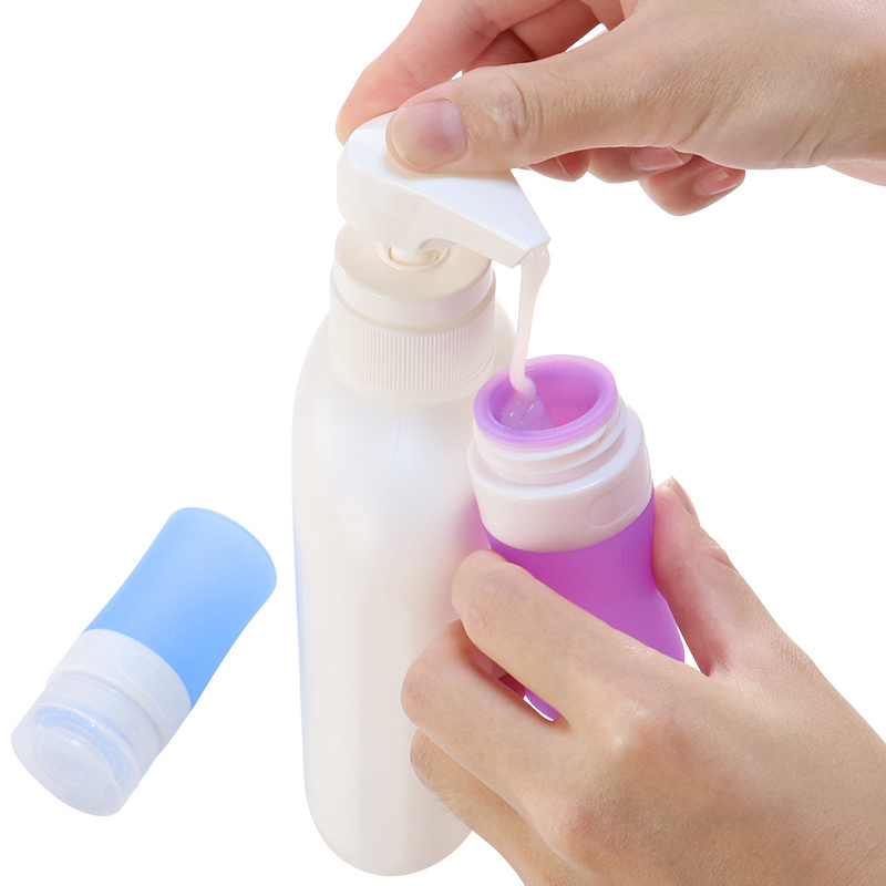 Multiple Clear 1oz 2 oz 30ml Silicone Reusable Travel Size Mini Cosmetic Lotion Bottles Travel Shampoo Container Bottle with Cap