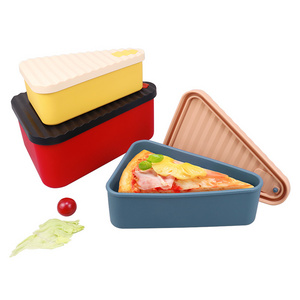 Custom Reusable Silicone Pizza Slice Storage Container Silicone Microwavable Dishwasher Safe Pizza Box Container Boxes With Logo