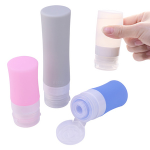 Multiple Clear 1oz 2 oz 30ml Silicone Reusable Travel Size Mini Cosmetic Lotion Bottles Travel Shampoo Container Bottle with Cap