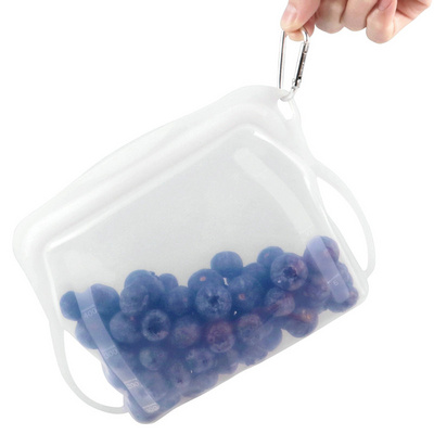 Small 500ML Silicone Ziplock Bag BPA Free Kitchen Reusable Silicone Freezer Breast Milk Fruit Food Storage Container Zipper Bags