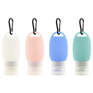 TSA approved portable hook lotion travel bottle silicone squeeze travel shampoo cosmetic silicone bottle makeup holder with hole