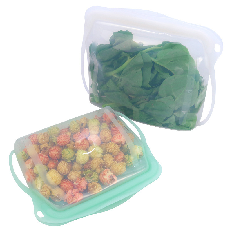 Small 500ML Silicone Ziplock Bag BPA Free Kitchen Reusable Silicone Freezer Breast Milk Fruit Food Storage Container Zipper Bags