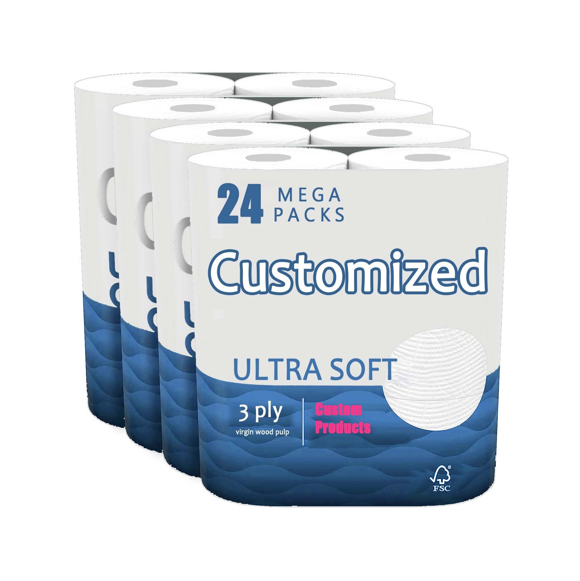 Wholesale cleaning customized 2 ply 3 ply 16 24 packs bathroom tissue toilet paper roll