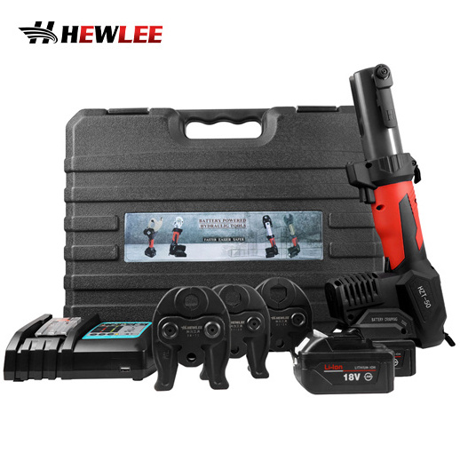 HEWLEE HZT-50 1/2'' to 2'' Compact Battery Pro Pressing Tool Kit For Copper PEX Pipe plumbing cordless hydraulic press tools