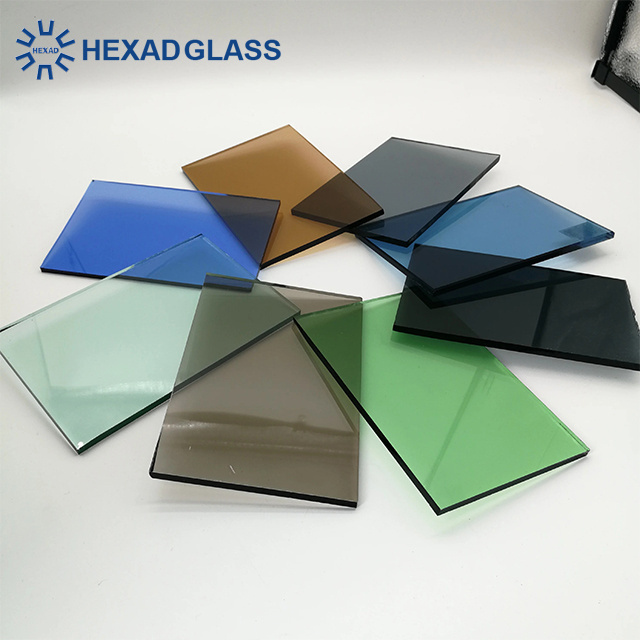 Professional manufacturer reflective colored glass reflective  tinted tempered glass for windows