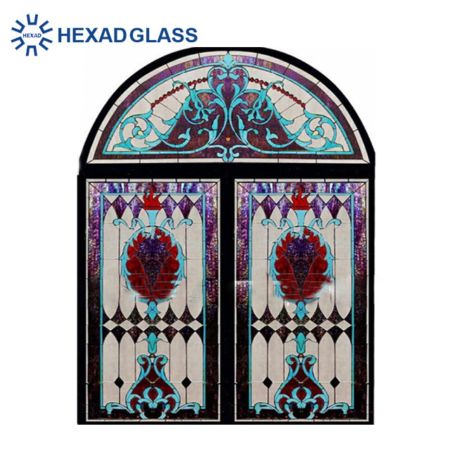 Chinese Church Colored Stained Glass For Door And Window