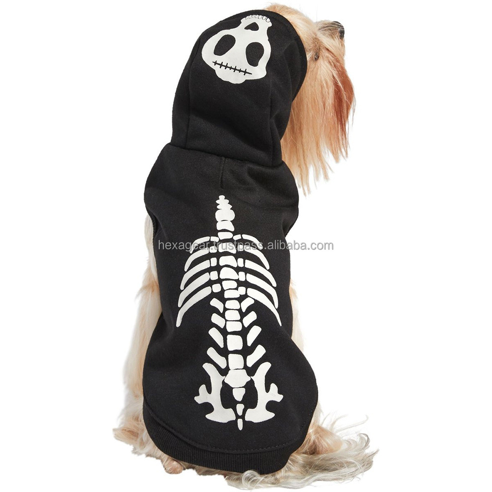 Hexa Pro Gear New Custom Glow Lightning Design in the Dark Skeleton Dog & Cat Hoodie Made With Best Quality Of Fabric