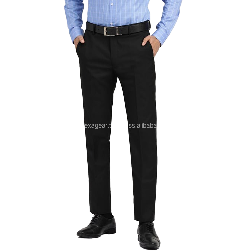 Hexa Pro Gear Men's Premium Comfort Dress Pant-Straight Fit Flat Front Reg and Big & Tall in black color