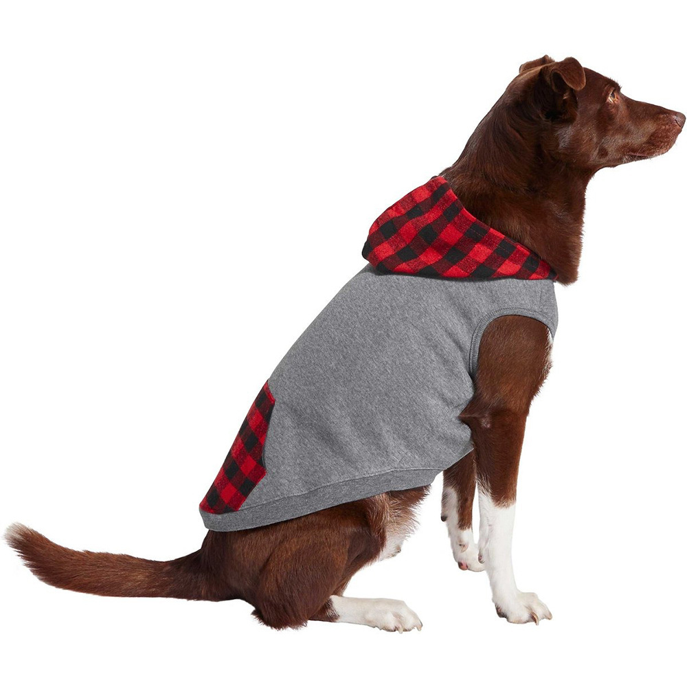 Hexa Pro Gear New Check Stylish Design Cat And Dog Casual Wear Pull - Over Hooded Sweater