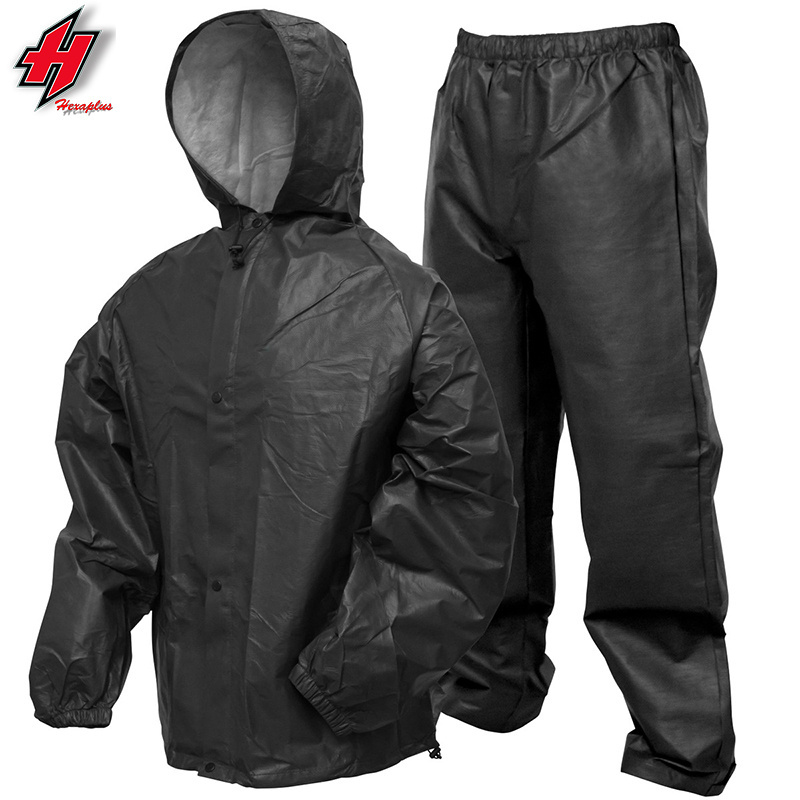 Wholesale Waterproof Zipper Solid Jacket with Hood Women's Raincoat waterproof motorcycle suit mens rainwear ultra light