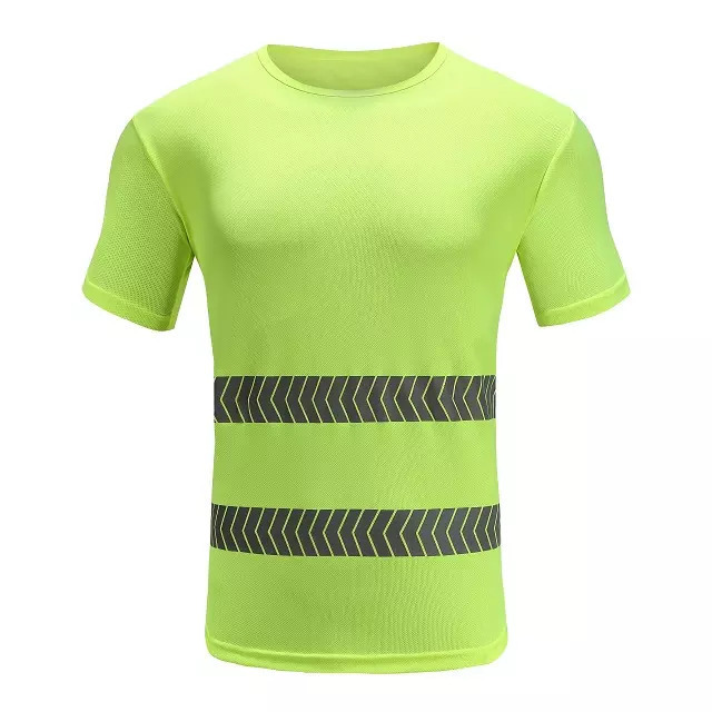 high visibility reflective safety clothing tshirt Unisex custom for men and women hi-vis cotton shirt with reflective tape