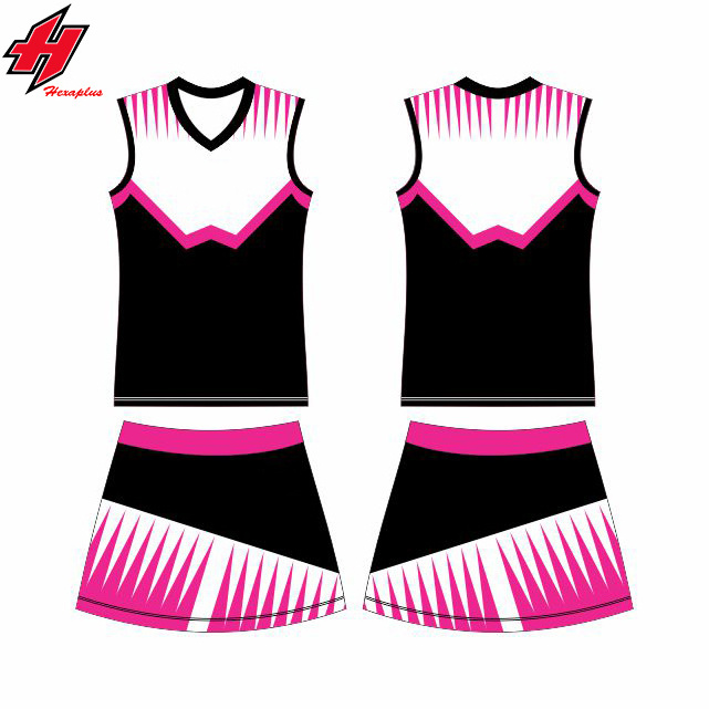 blank cheerleading uniforms Custom Comfortable pink cheerleading uniforms  New Style Custom Sublimated Cheerleading Uniforms