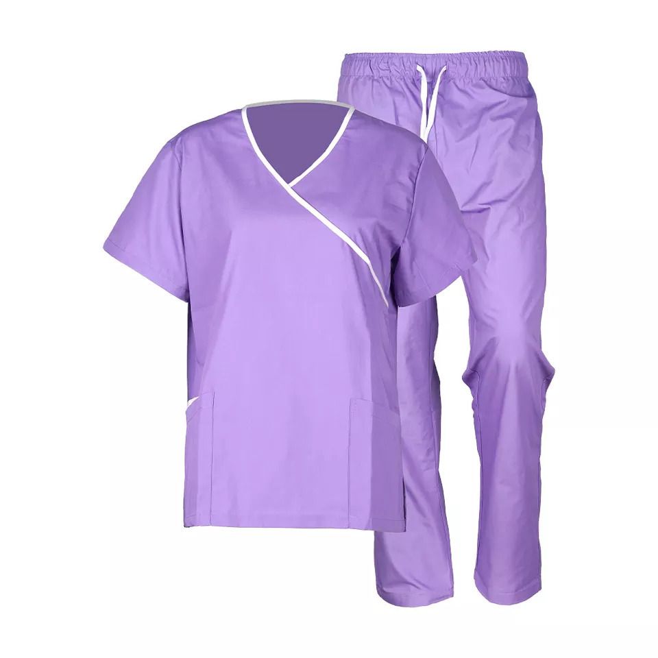 2023 Sexy V-neck Hospital Doctor Uniforms Medical Nursing Scrubs Uniform Scrub Sets Short Sleeves Tops Pants Uniform Men Women