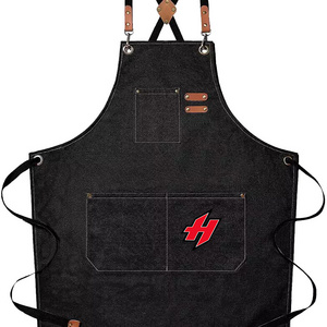 2023 Waterproof Heavy Duty Professional Hairdresser Barber PU Leather Haircutting Aprons Multi-purpose Salon Apron