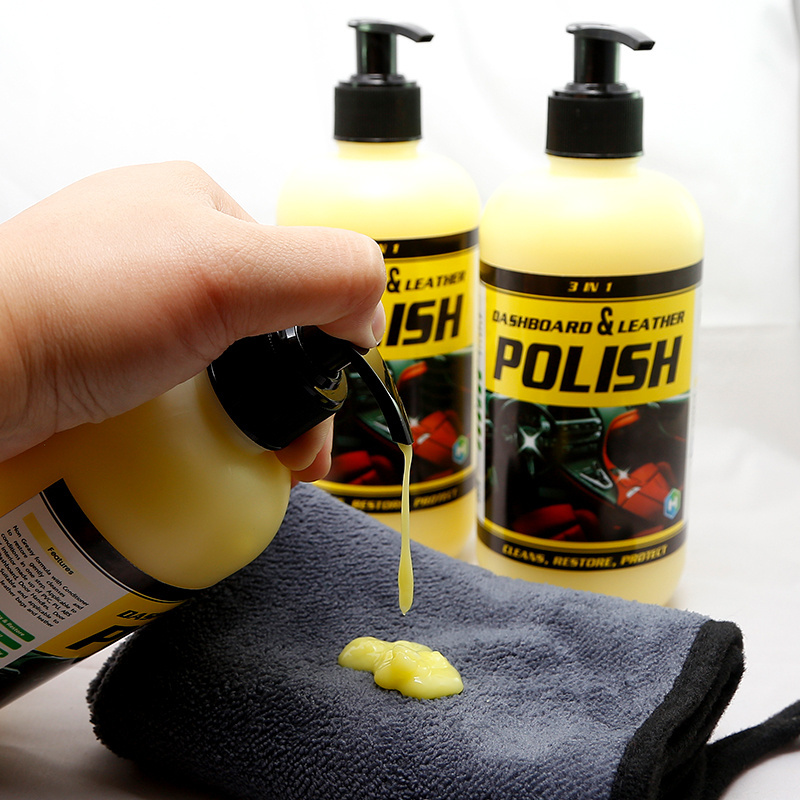 Car Care Product 3 in 1 Dashboard & Leather Polish for Car Interior Made Up of PVC PU ABS Soft and Supple Feel