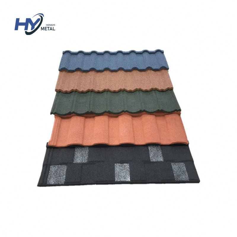 Hongye Milan Metal Tile Milani Black Stone Coated Colored Roofing Material Roof Price Philippines