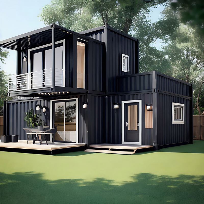 Flat Pack House Coffee Shop Wood Prefabricated Homes Chalet En Panneau Sandwich Anti Quake Prefab