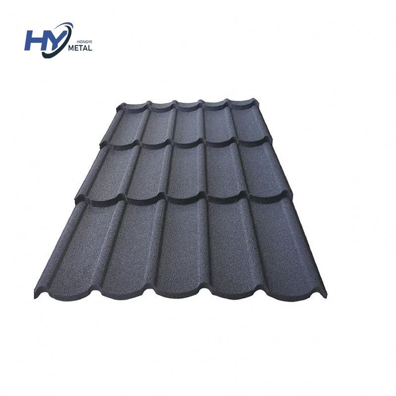 Hongye Milan Metal Tile Milani Black Stone Coated Colored Roofing Material Roof Price Philippines