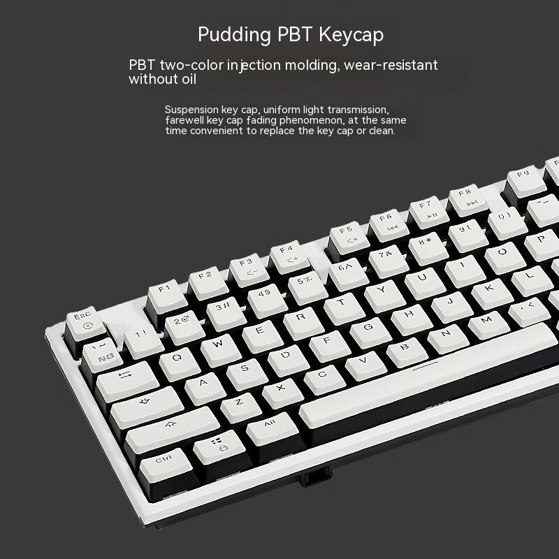 2023 Mechanical Double Color Keyboard 87 Keys Double Injection Keycap Wired Keyboard with Metal Panel