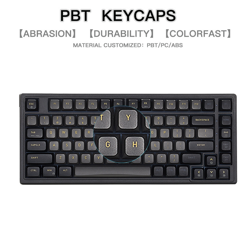 customized keyboard usb wired rgb 75 percent 83 keys ergonomic hot-swappable gaming mechanical keyboard for desktop