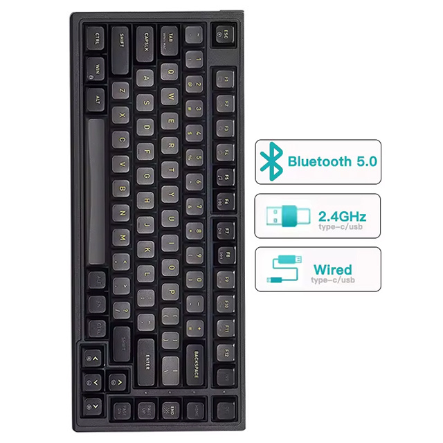 75 Percent 83 Keys Gasket Bluetooth 2.4Ghz Wireless Red Switch Hot Swap RGB Backlit Mechanical Gaming Keyboard For Desktop