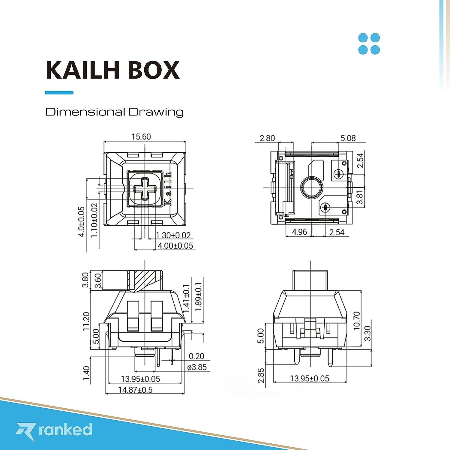 Mechanical Switches Brown Kailh Box Switches 3 pin Tactile 50g Switches Hot Swap Waterproof