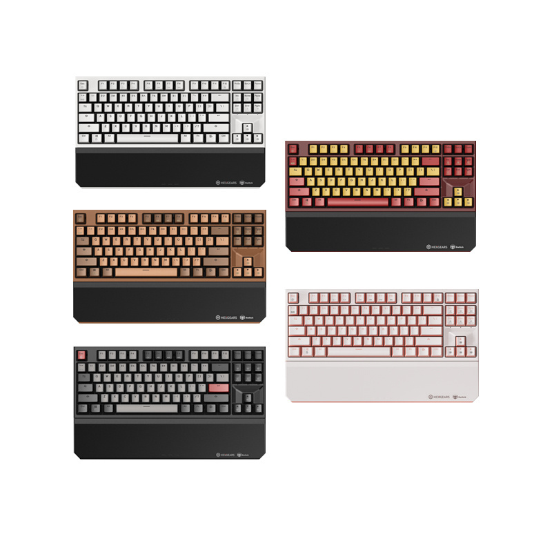 2023 Mechanical Double Color Keyboard 87 Keys Double Injection Keycap Wired Keyboard with Metal Panel