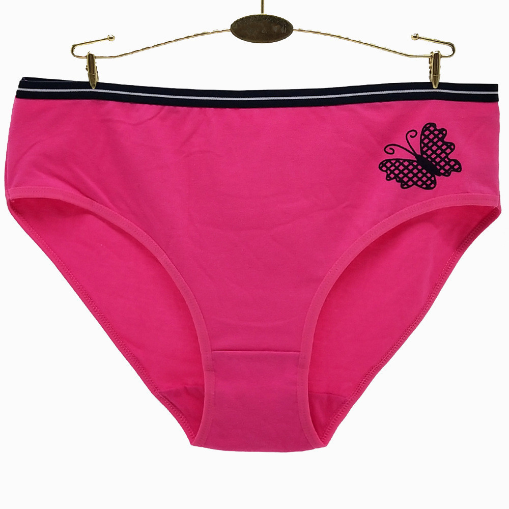 Daily Wearing Mature Female Ladies Simple Underpants Mid Waist Plus Size Underwear Elastic Cotton Panties for 2XL-4XL