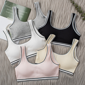 Customize Logo Cotton Young Girl Seamless Bra One Piece Solid Color Sports Wireless School Girls Bra with Cheap Price