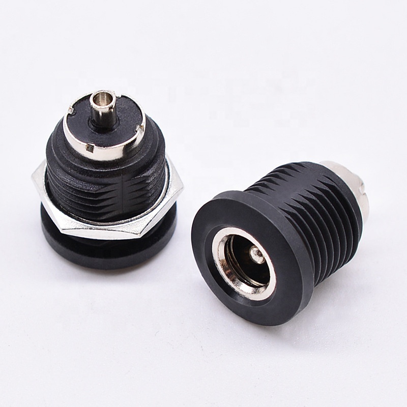 Panel Mount DC Socket DC-022D 5.5*2.1mm 5.5x2.5mm DC Power Jack Female Charging Socket Connector With Nut Waterproof Cover Cap