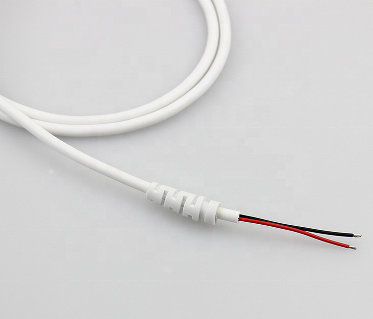 Custom DC Power Cable 5.5*2.1mm Female DC Plug to Pigtail Power Cord Lead with Small SR Strain Relief