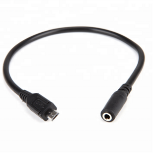 Mobile Phone Audio Cable Micro USB B Male 5 Pin to 3.5mm Female 3 Pole AUX Audio Adapter Cable Cord 30cm