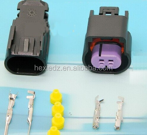 Delphi 2 pin female PA66 connector DJ7024Y-1.5-21 with terminal wire seal secondary clip for car wire harness