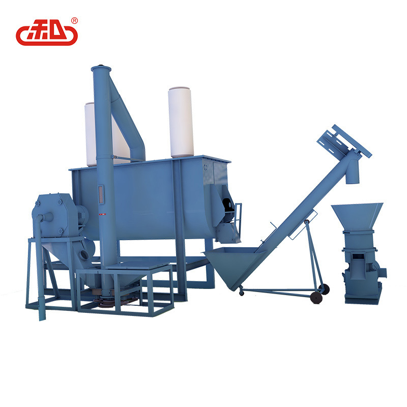 Horizontal type powder feed crushing mixing pig feed grinder mixer with wholesale price